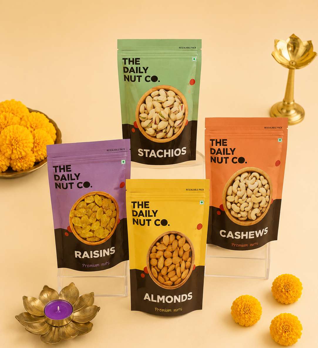 GONUTTIES Resealable 4-Pouch Nut Collection